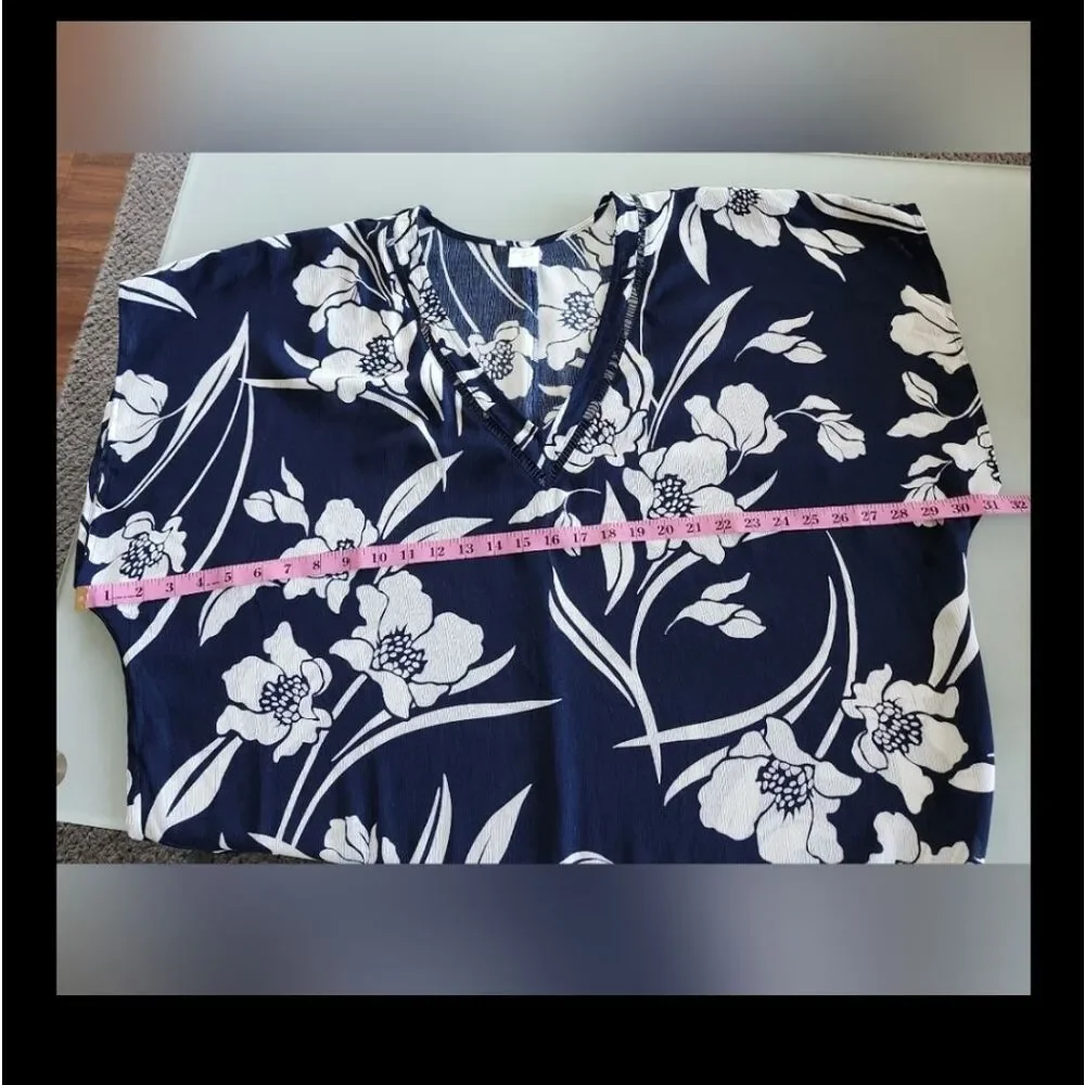 Kona Sol Floral‎ Tropical Aloha Hawaiian Beach Vibe Dress/ Cover-up Size XL